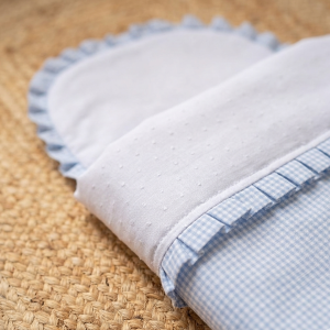 Saco capazo  4 estaciones vichy azul y plumeti blanco
